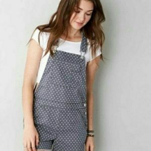 Polka dot overall shorts
